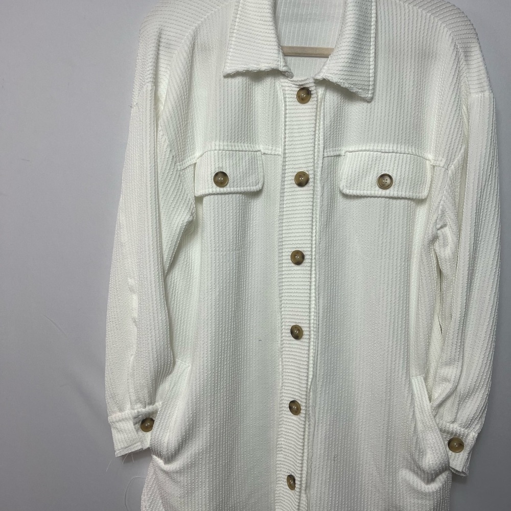 White Birch Women's Casual White Button Down Sweater